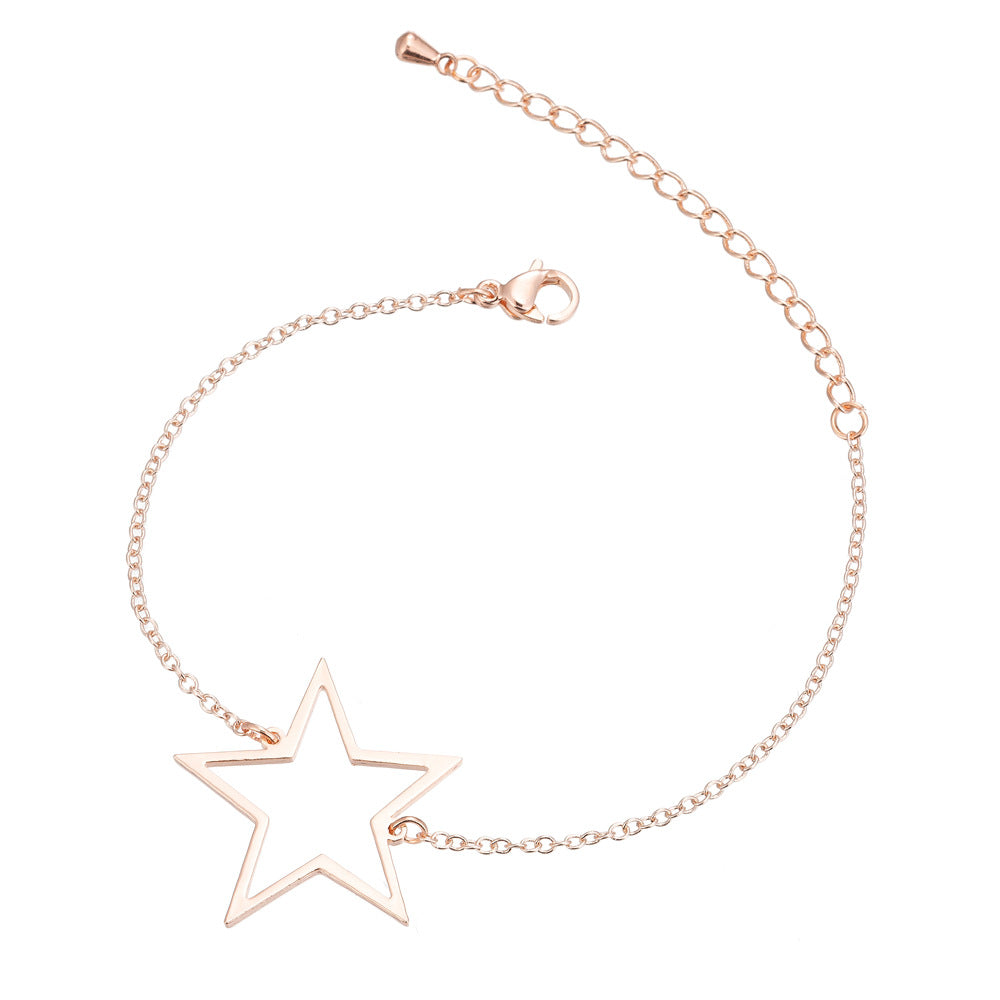 Women's Ornament Simple Geometric Stainless Steel Hollow Mickey Star Double Bracelets