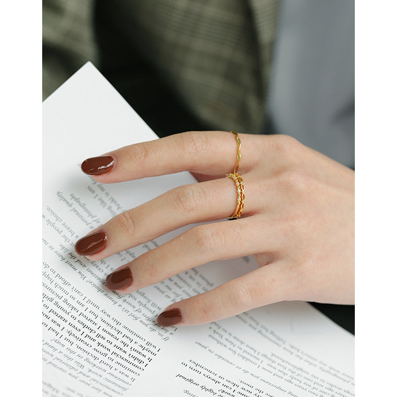 Korean Style Sterling Sier Temperament Micro Rings