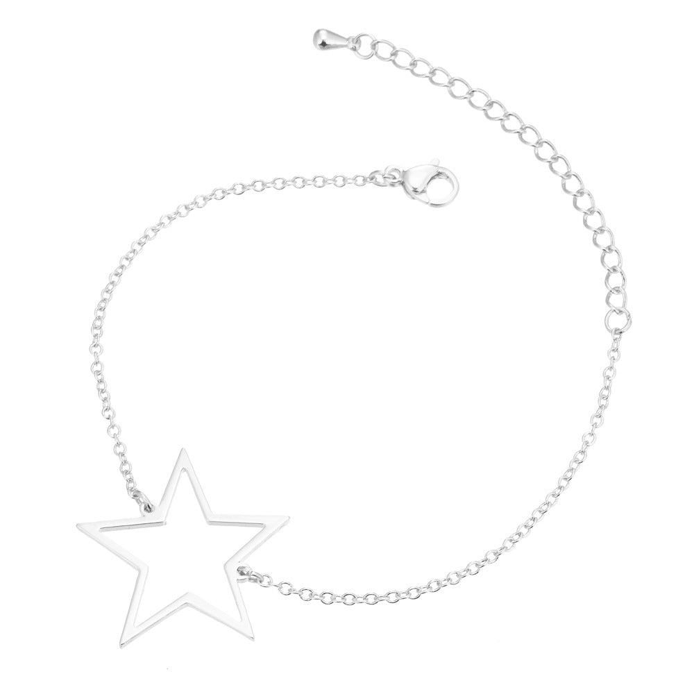 Women's Ornament Simple Geometric Stainless Steel Hollow Mickey Star Double Bracelets