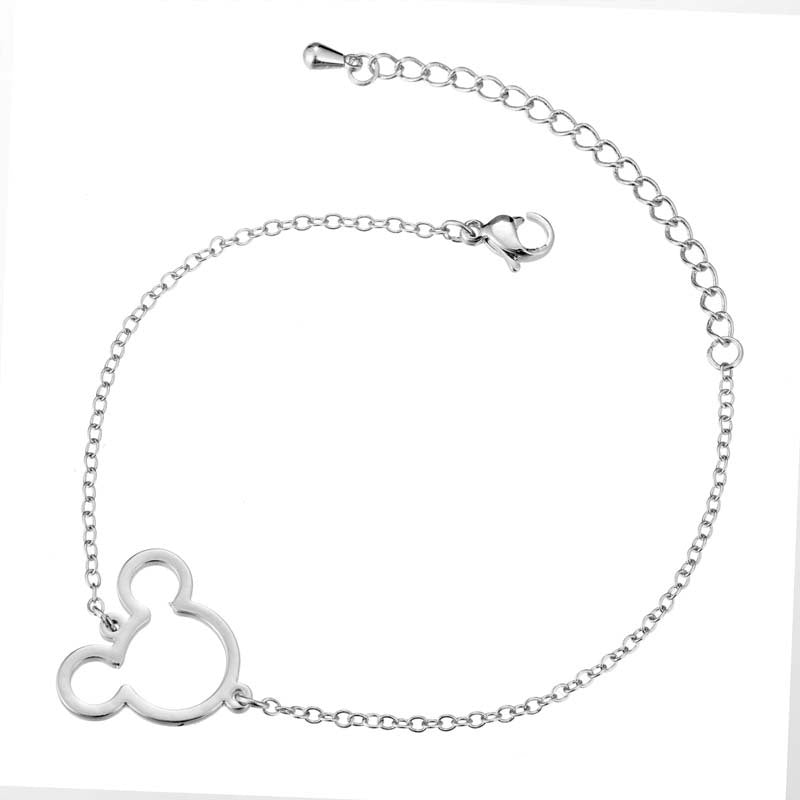 Women's Ornament Simple Geometric Stainless Steel Hollow Mickey Star Double Bracelets