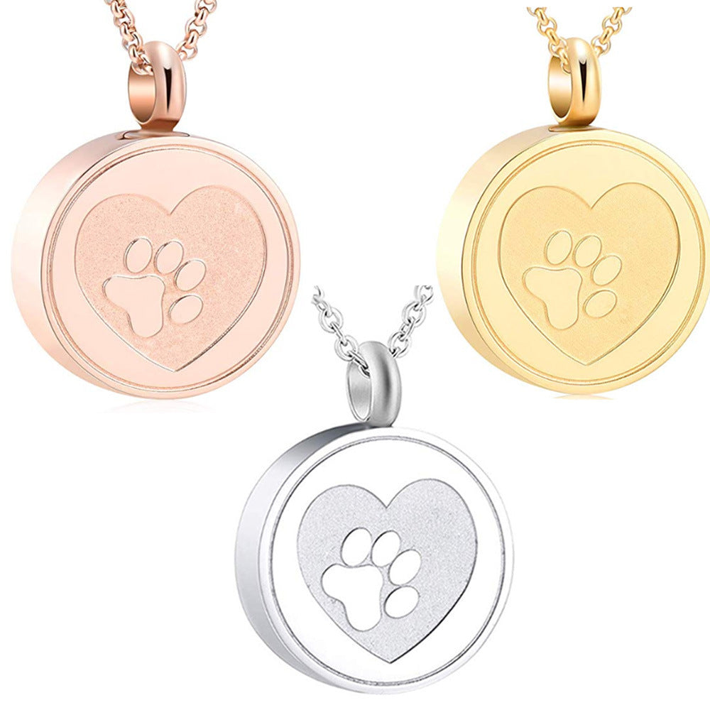 Round Multicolor Footprints Perfume Bottle Pet Pendants