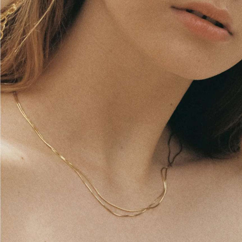 Snake Bone Very Thin Choker Clavicle Necklaces