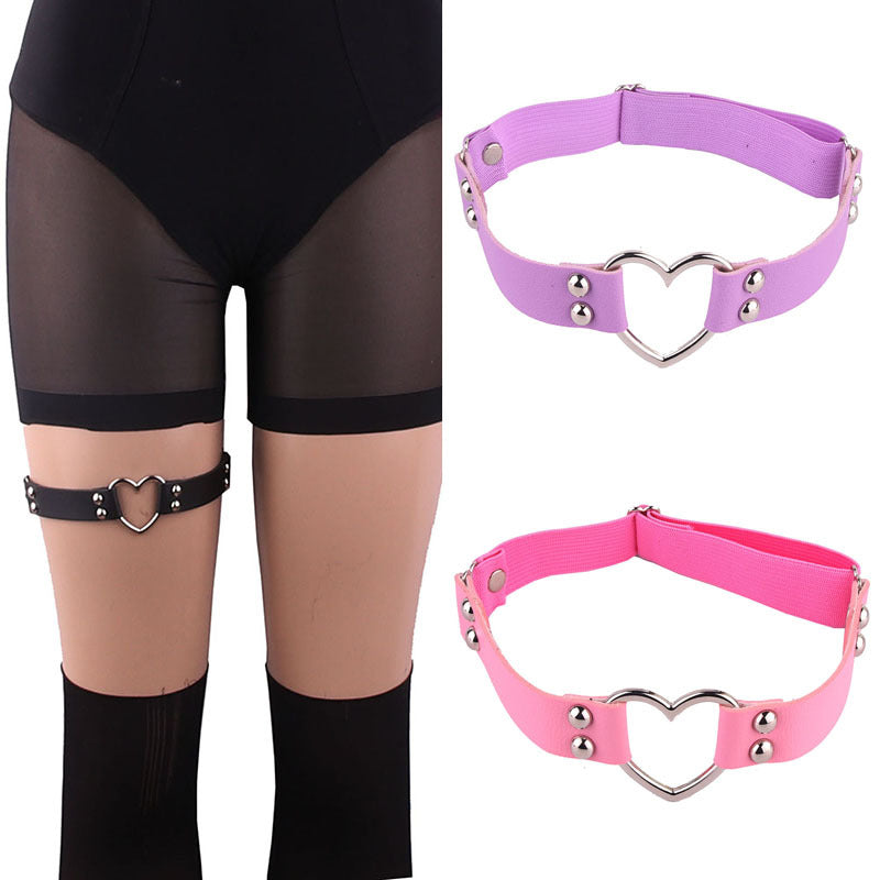 Sexy Mushroom Nail Thigh Collar Trendy Female Big Peach Heart Rings