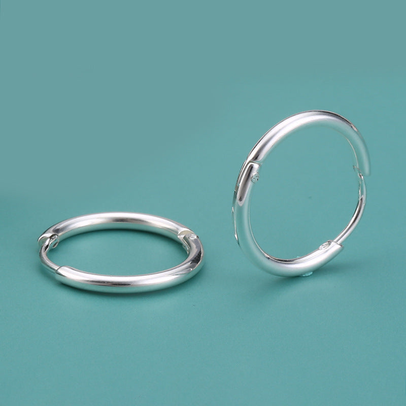 Sier Titanium Steel Coil Unisex Simple Hip Hop Fashion Earrings