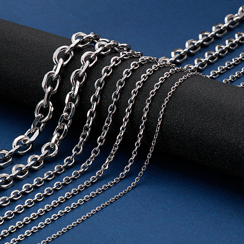 Stainless Steel Cross O-shaped Titanium Korean Style Fashion Necklace