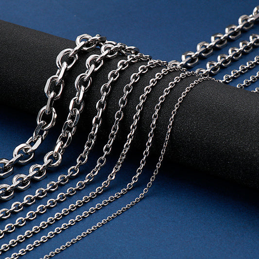 Stainless Steel Cross O-shaped Titanium Korean Style Fashion Necklace