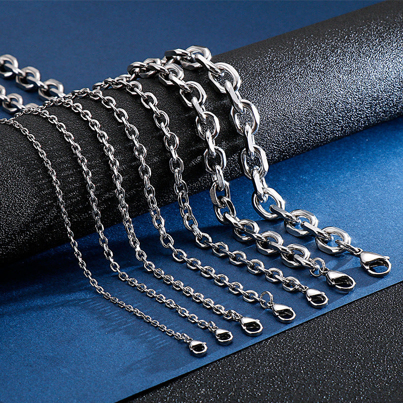 Stainless Steel Cross O-shaped Titanium Korean Style Fashion Necklace