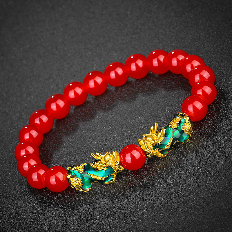 Vietnam Placer Gold Pi Obsidian Mantra Bracelets