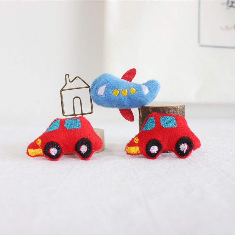 Car Blue Small Aircraft Brooch Plush Brooches