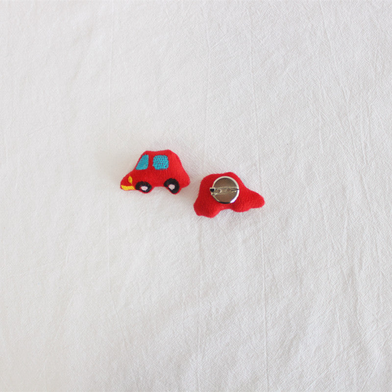 Car Blue Small Aircraft Brooch Plush Brooches