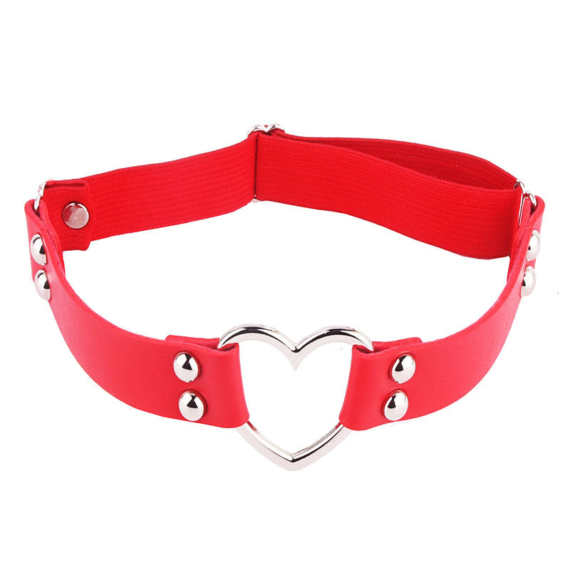 Sexy Mushroom Nail Thigh Collar Trendy Female Big Peach Heart Rings