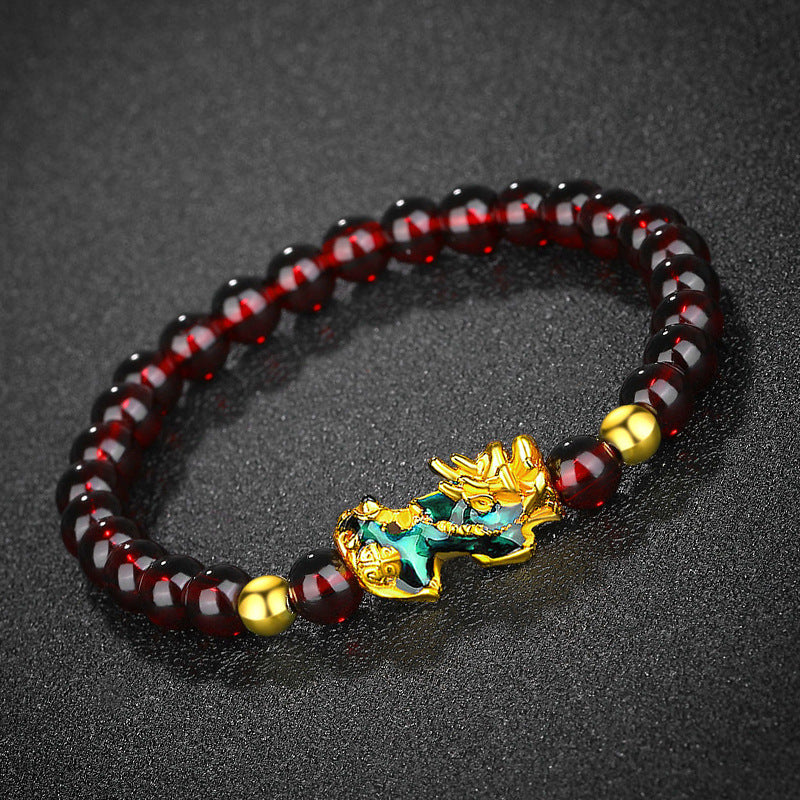 Vietnam Placer Gold Pi Obsidian Mantra Bracelets