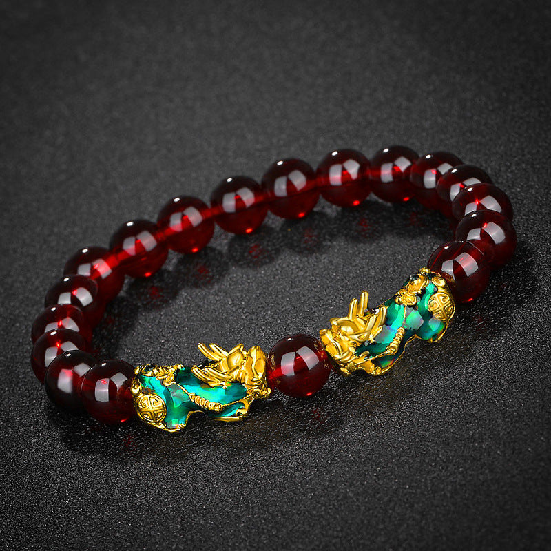 Vietnam Placer Gold Pi Obsidian Mantra Bracelets