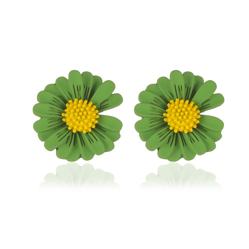 Simple Colored Flower Female Petals Super Earrings