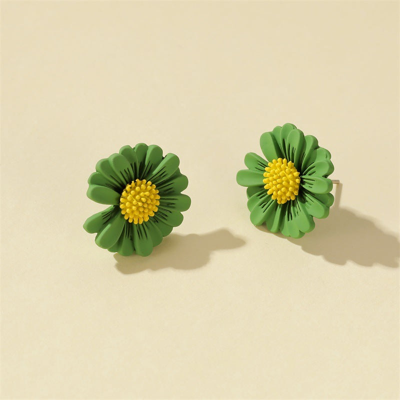 Simple Colored Flower Female Petals Super Earrings