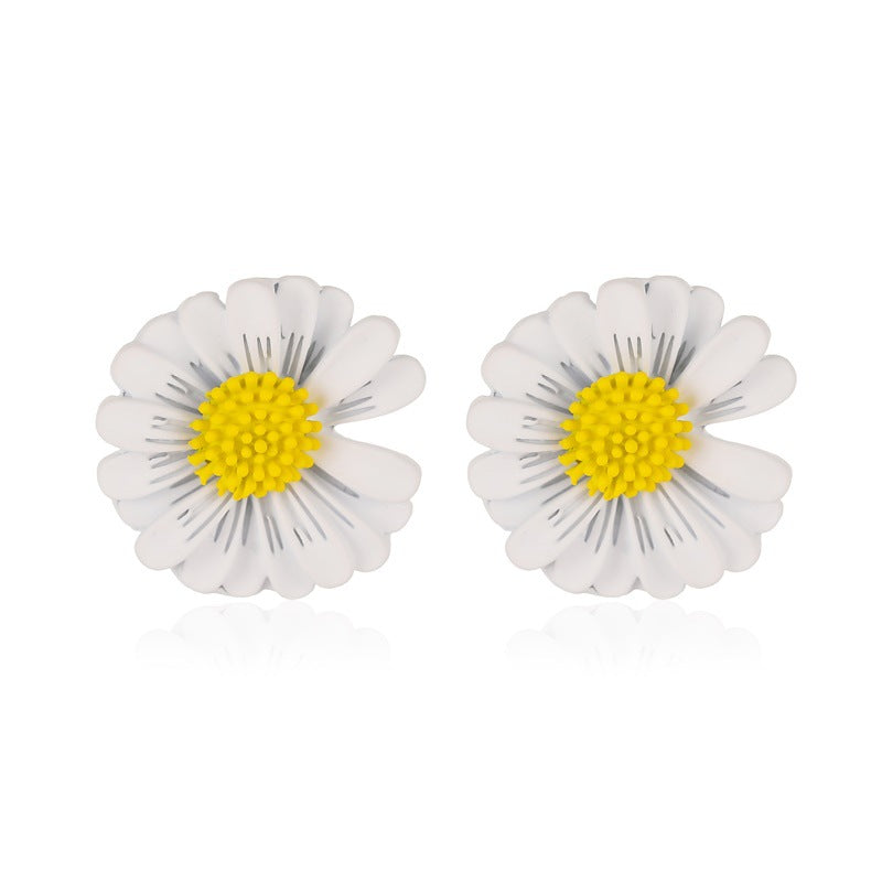 Simple Colored Flower Female Petals Super Earrings