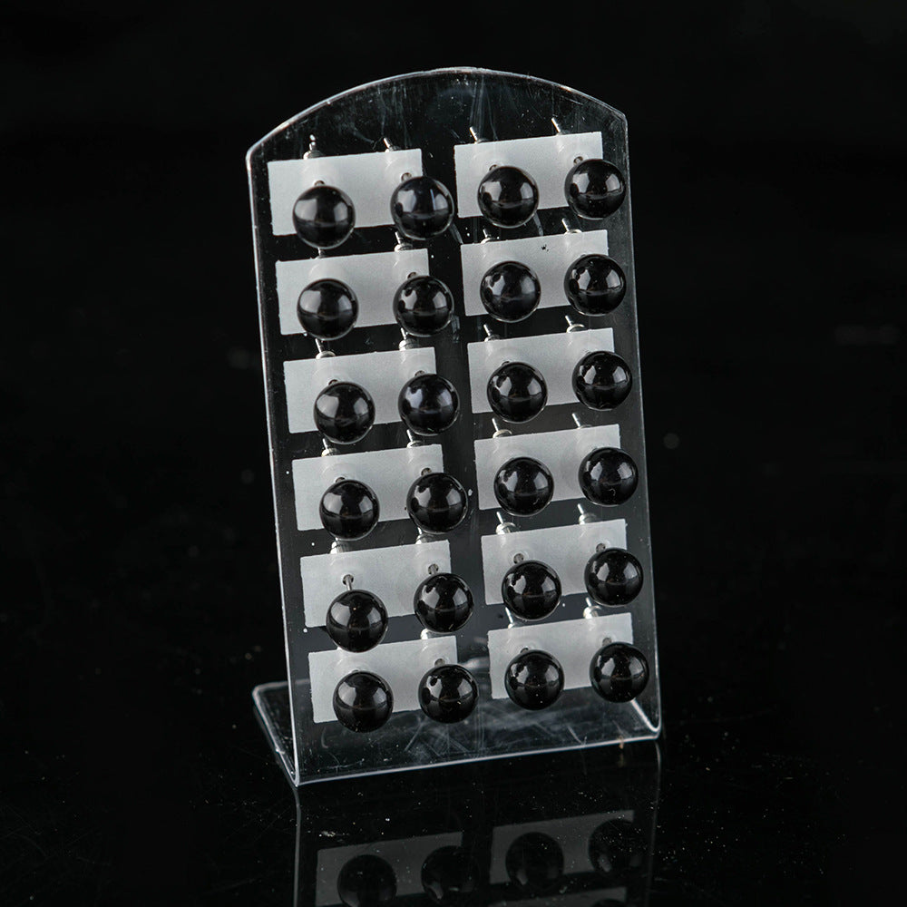Natural Simple Plastic Bead Auricular Needle Stud Earrings