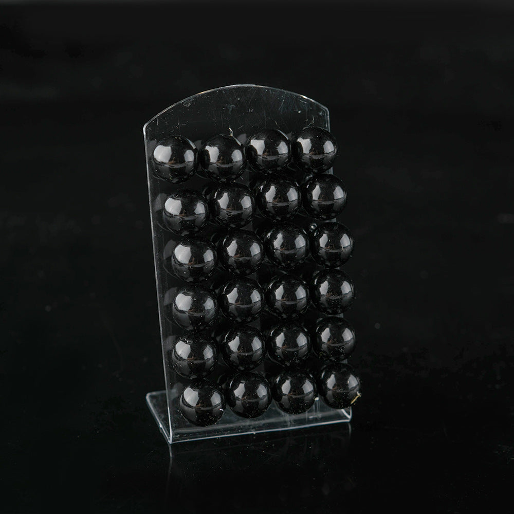 Natural Simple Plastic Bead Auricular Needle Stud Earrings