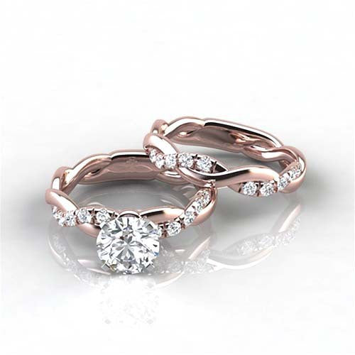 Women's Twist Diamond Suit Fashion Twisted Engagement Rings