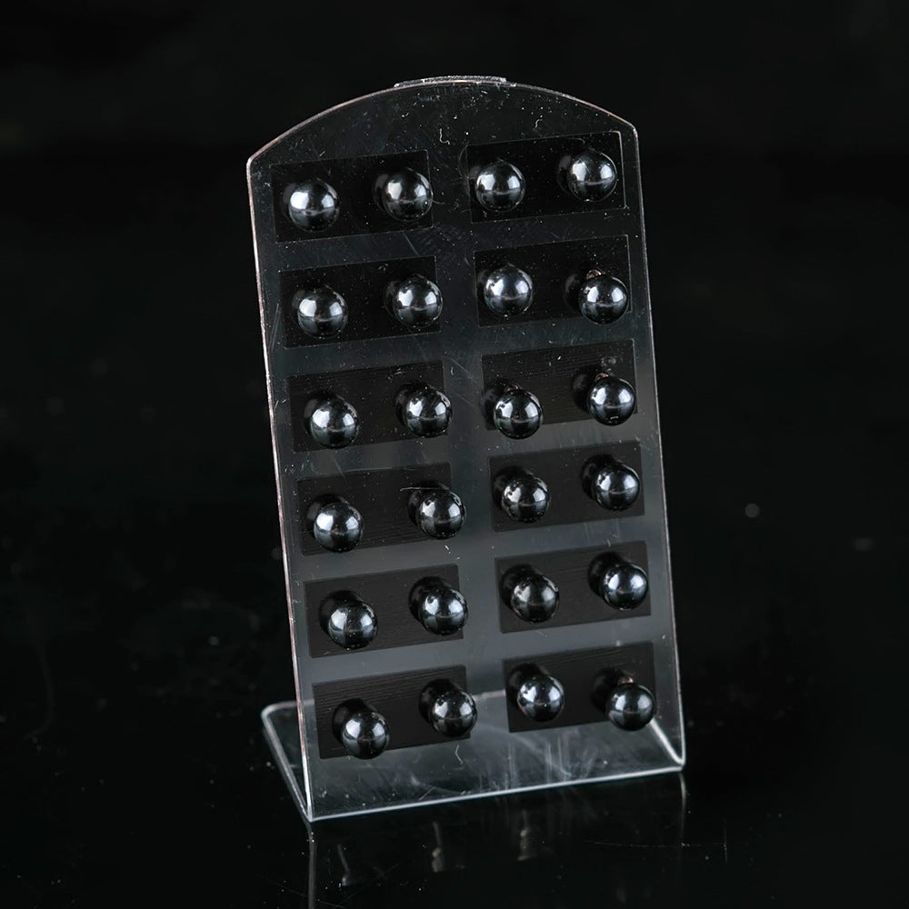 Natural Simple Plastic Bead Auricular Needle Stud Earrings