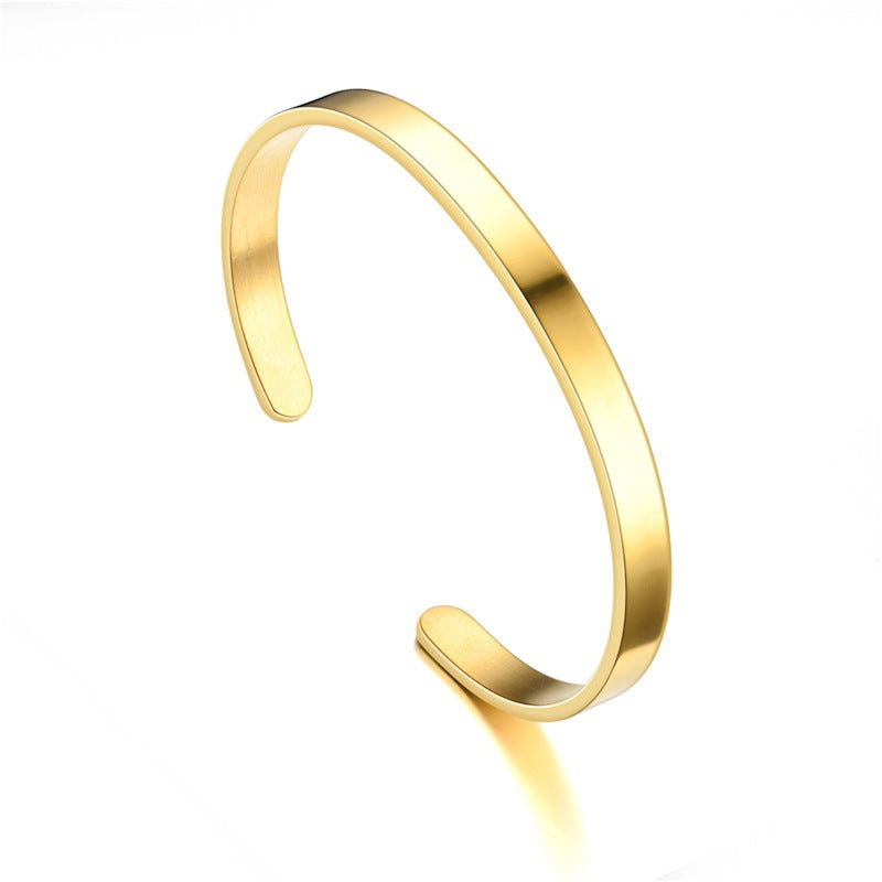 Charming Steel Open-end Stainless Shaped Lettering Bracelets