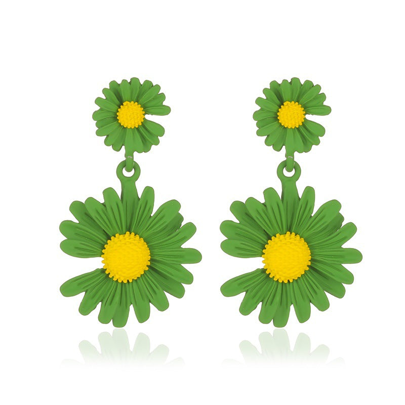 Simple Colored Flower Female Petals Super Earrings