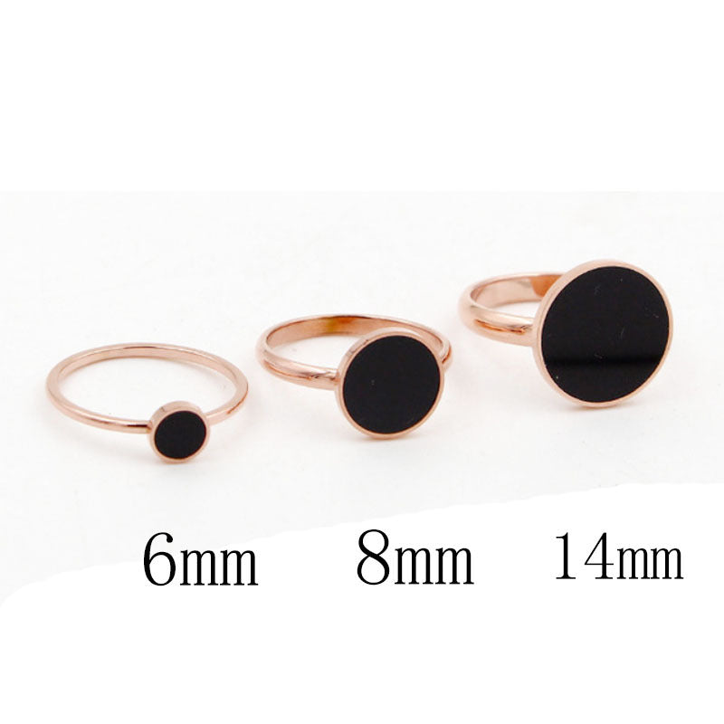 Women's Panther Rose Gold Simple Titanium Steel Index Finger Ring