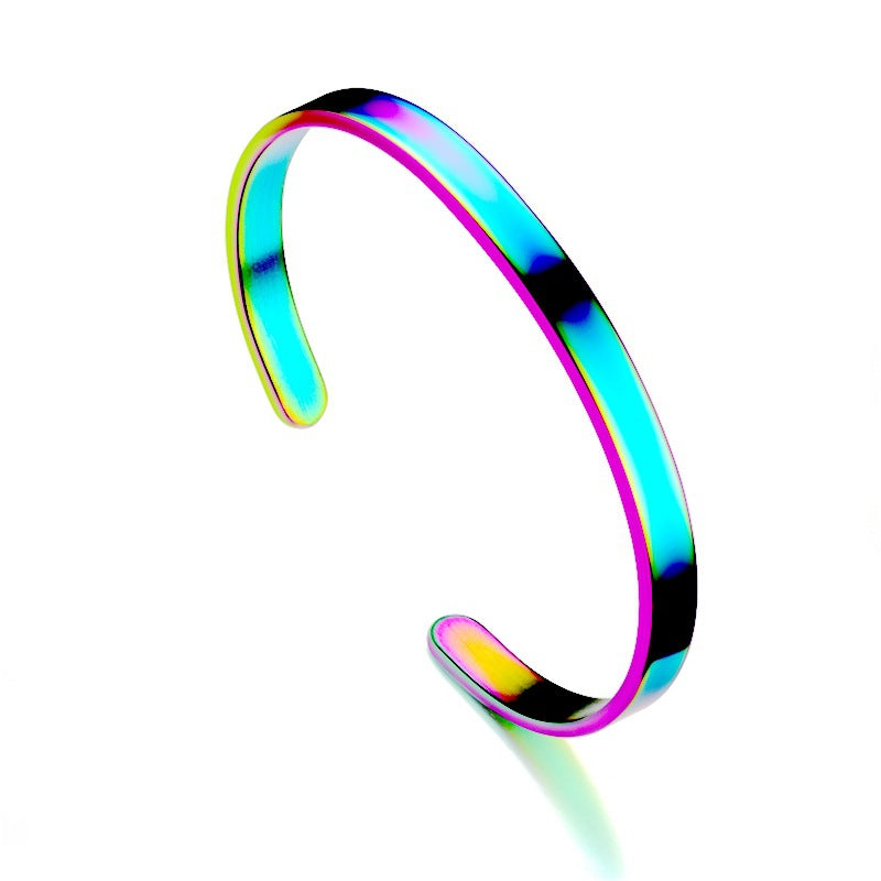 Charming Steel Open-end Stainless Shaped Lettering Bracelets