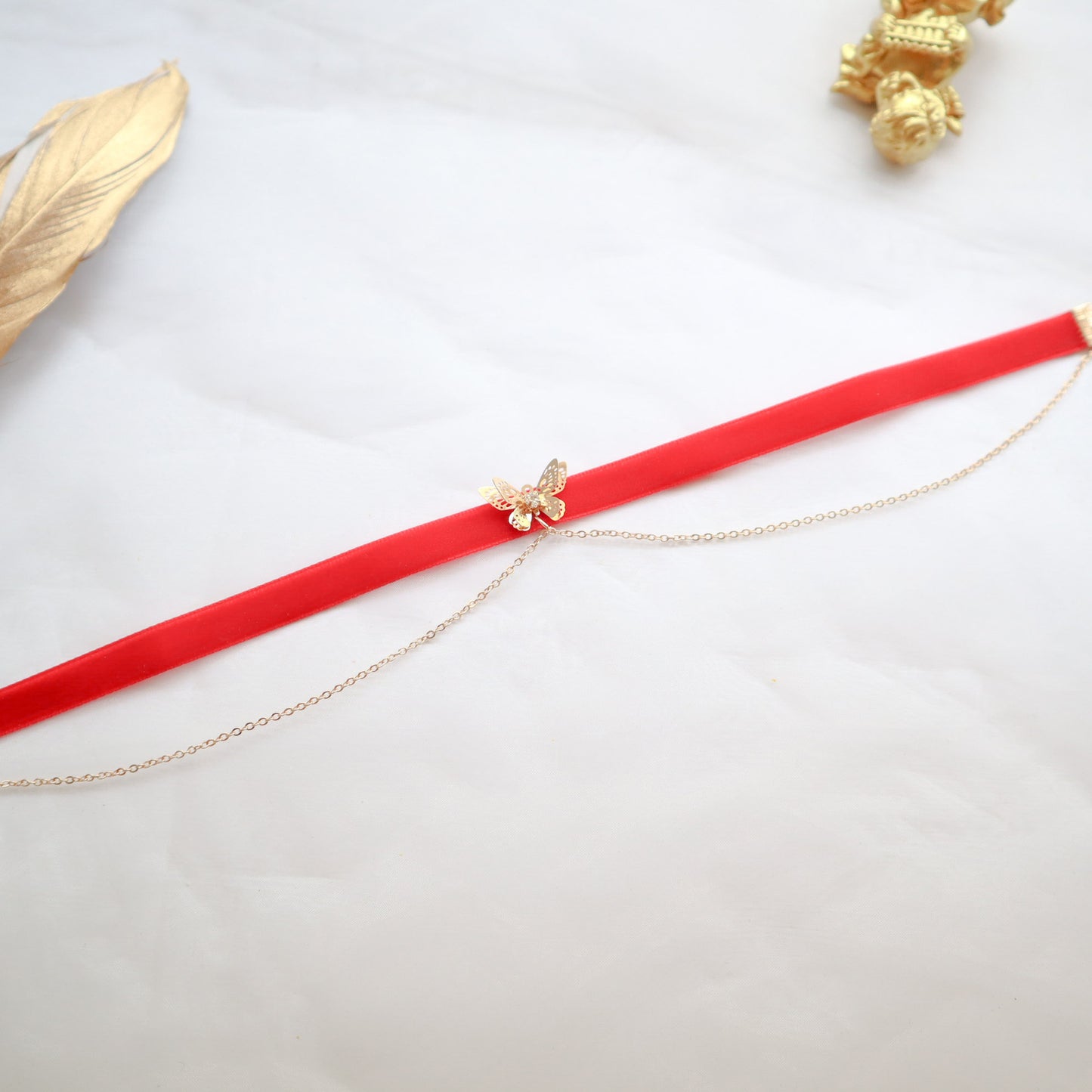 Layer Chain Butterfly Clavicle Veet Band Necklaces