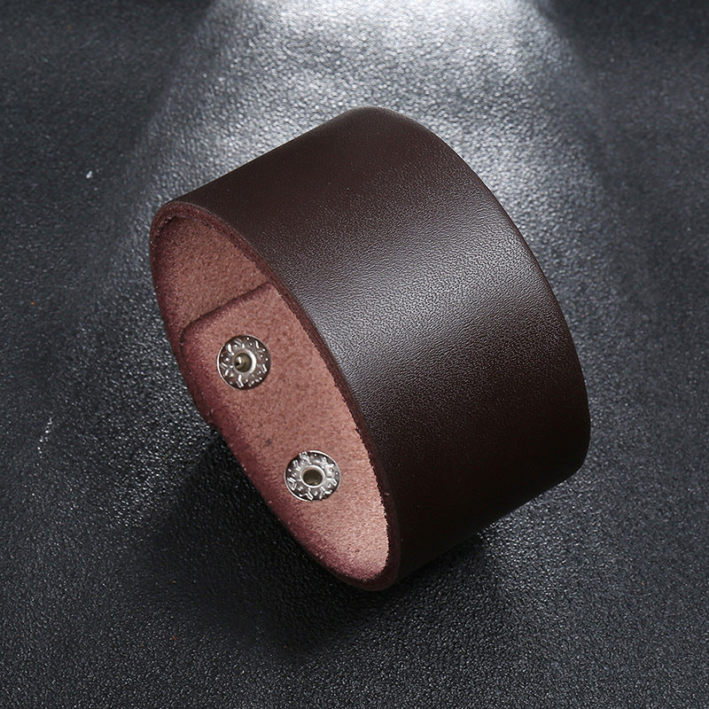 Men's Punk Light Board Cattle Leather Simple Bracelets