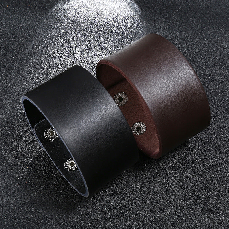 Men's Punk Light Board Cattle Leather Simple Bracelets