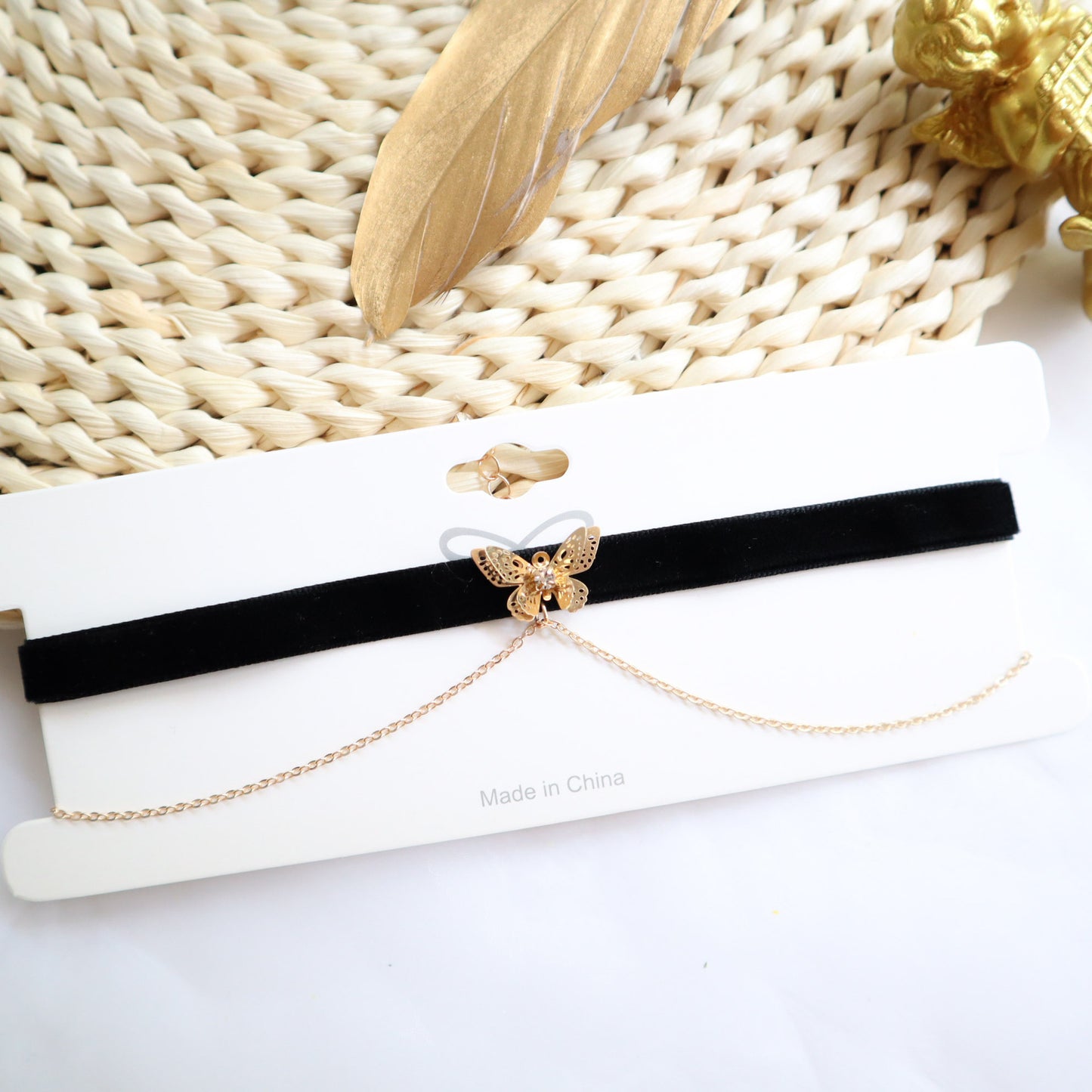 Layer Chain Butterfly Clavicle Veet Band Necklaces