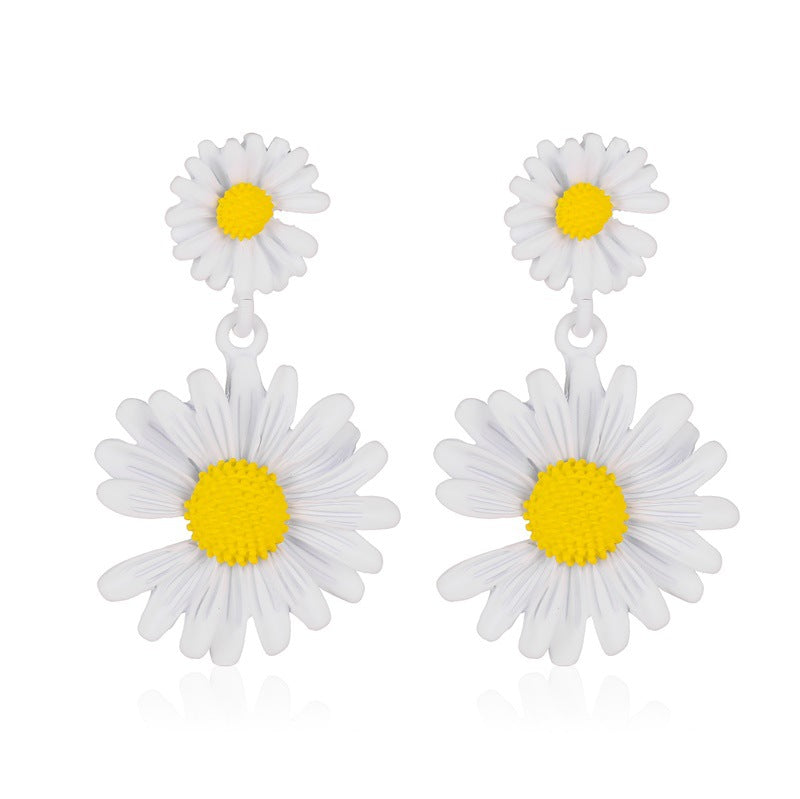 Simple Colored Flower Female Petals Super Earrings