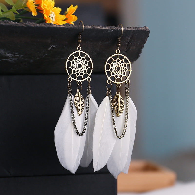 Color Creative Feather Bohemian Style Female Earrings