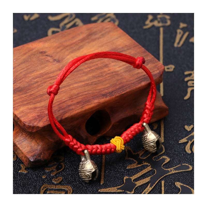 Dog Teeth Zodiac Animal Adults Wear Peach Wood Carving Activity Bracelet