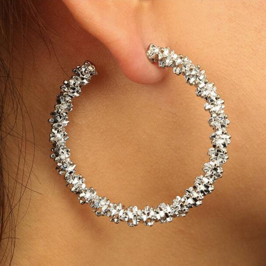 Cool Graceful Prickly Personalized Circle Large Earrings
