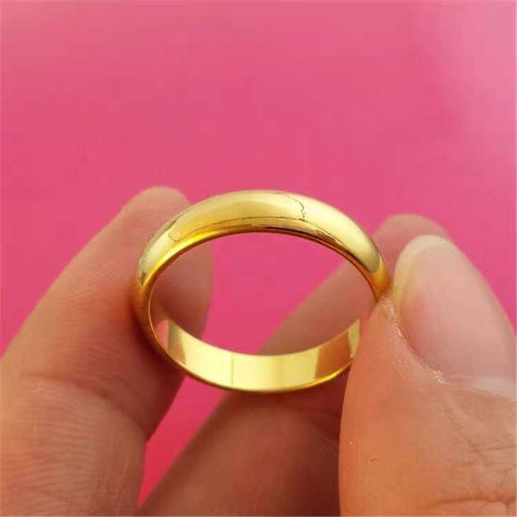 Men's Alluvial Gold Handsome Brass Plated Big Vietnam Does Ring