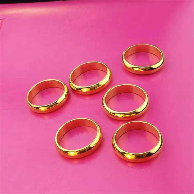 Men's Alluvial Gold Handsome Brass Plated Big Vietnam Does Ring