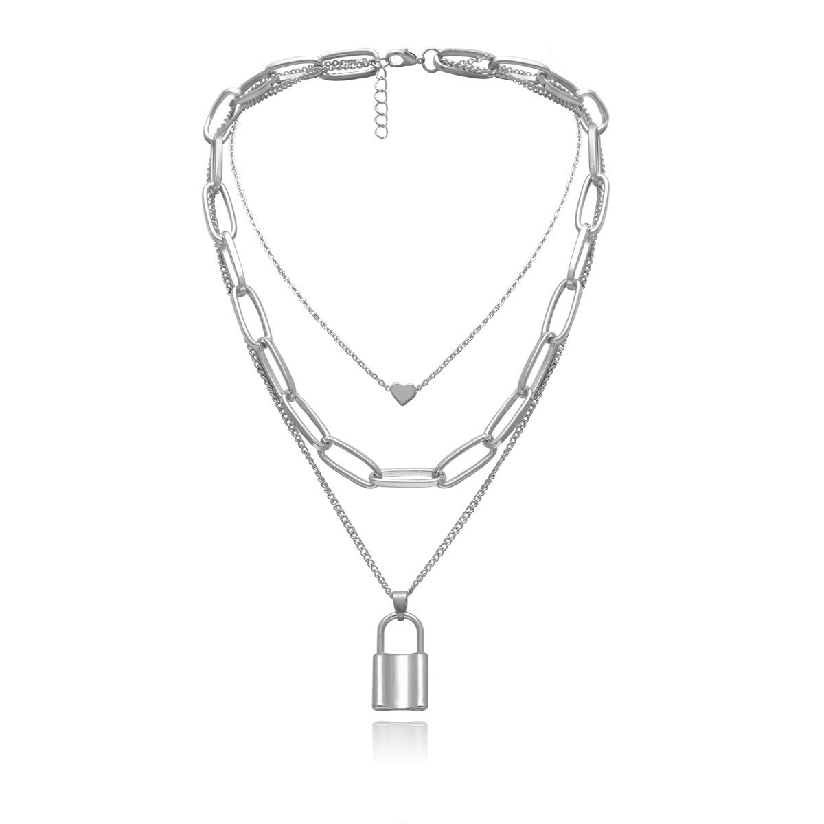 Women's Personality Retro Multiple Peach Heart Chain Sweater Simple Necklaces