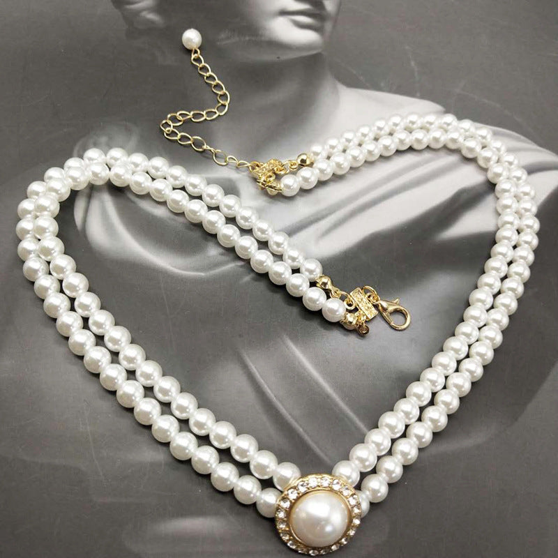 Fashionable Temperament Short Pearl Choker Gentle Necklace