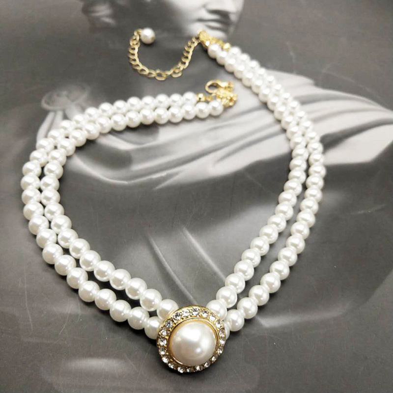 Fashionable Temperament Short Pearl Choker Gentle Necklace