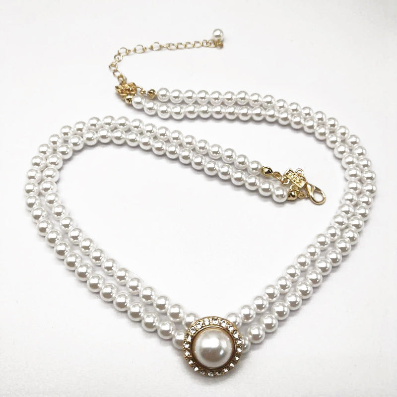 Fashionable Temperament Short Pearl Choker Gentle Necklace