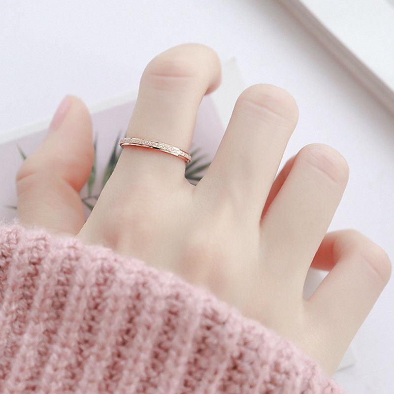 Women's Frosted Titanium Steel Rose Gold Couple Rings