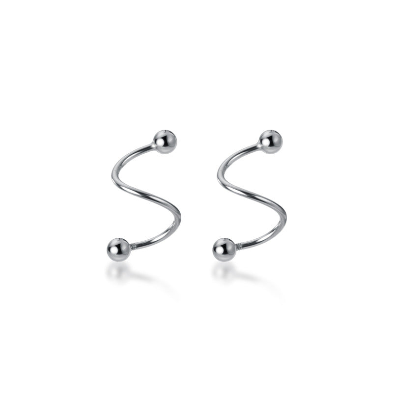 Women's Love Lodge Sier Simple Style Screw Earrings