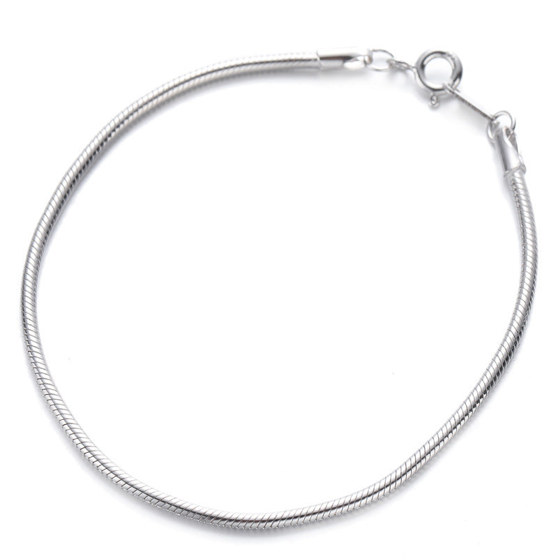 Sterling Sier Snake Bone Design Glossy Korean Style Simple Cold Bracelet