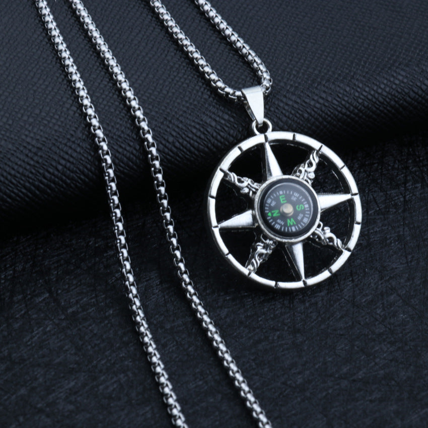 Men's Stainless Steel Hip Hop Cool Cross Trendy Clavicle Necklaces