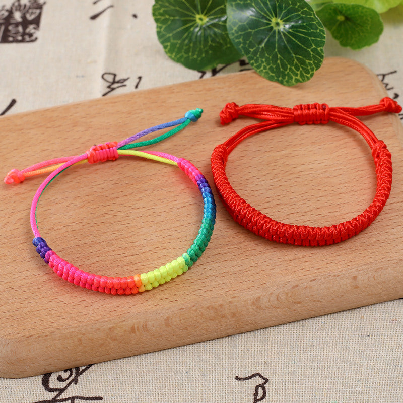 Hand-made Life Peaceful Auspicious Phoenix Tail Knot Red Rope Dragon Bracelets