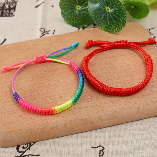 Hand-made Life Peaceful Auspicious Phoenix Tail Knot Red Rope Dragon Bracelets