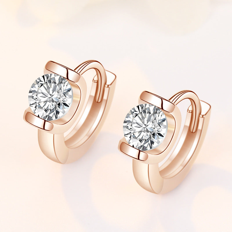 Kiss Sweet Inlaid Zircon Clip Female Rings
