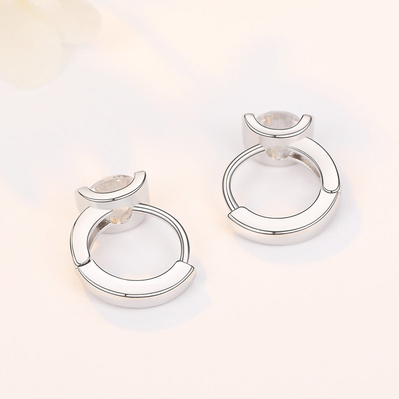 Kiss Sweet Inlaid Zircon Clip Female Rings